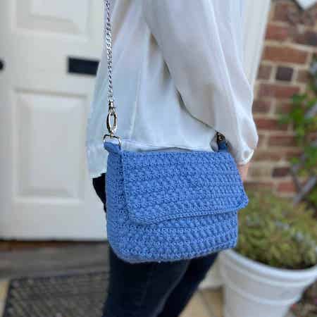 Denim Envelope Crochet Shoulder Bag Pattern by Han Jan Crochet