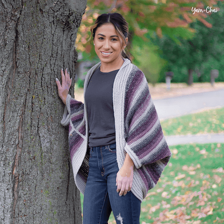 Fireside Cocoon Cardigan Crochet Pattern by Yarn And Chai