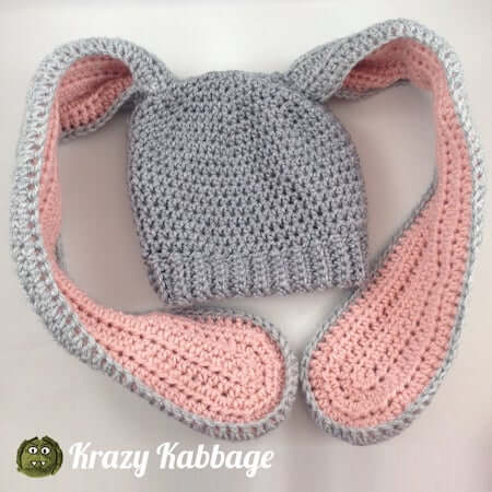 Floppy Bunny Ears Beanie Crochet Pattern by Krazy Kabbage
