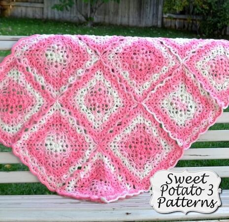 Flower Petal Blanket Crochet Pattern by Sweet Potato 3