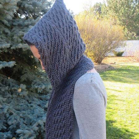 Harvest Wave Hooded Scarf Crochet Pattern by Made With A Twist