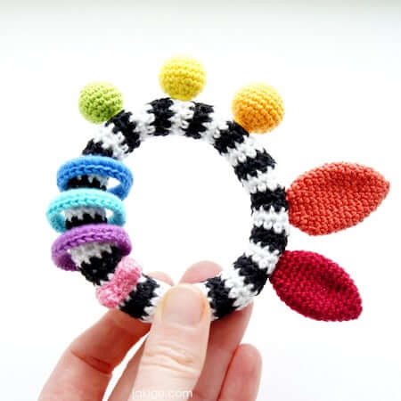 High Contrast Teether Crochet Pattern by Ja Ki Gu