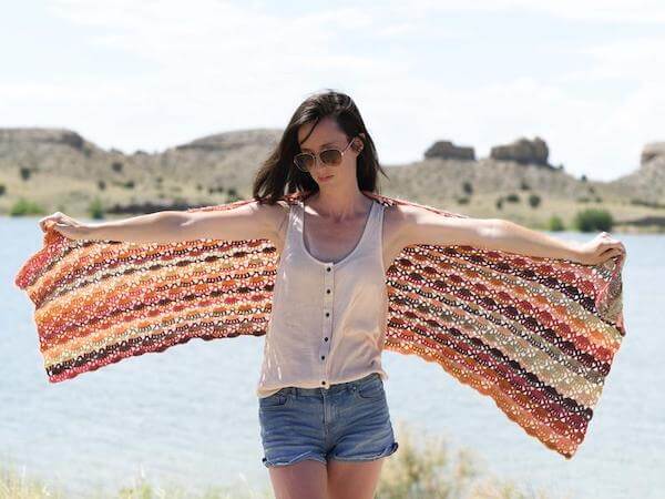 Isla Scalloped Wrap Crochet Pattern by Mama In A Stitch