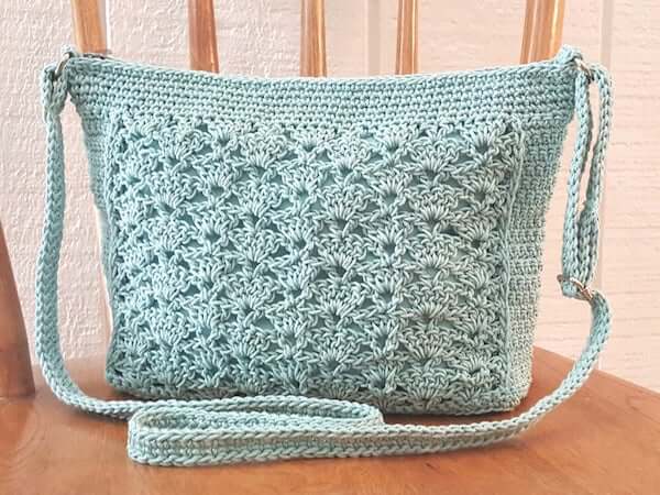 Lace Panel Crossbody Bag Crochet Pattern by Kathy's Crochet Closet