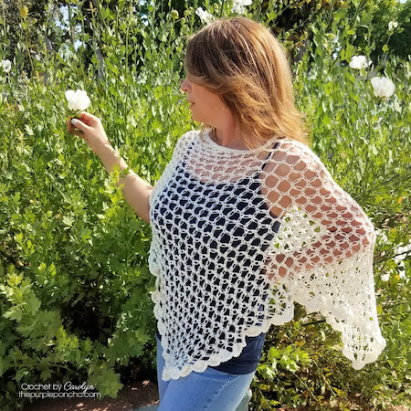 Love Is In The Air Poncho Free Crochet Pattern by The Purple Poncho