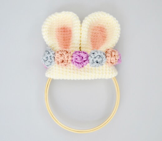  10. Mini Bunny Ear Wreath Crochet Pattern by Yarn Society