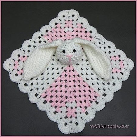 Mini Square Bunny Lovey Crochet Pattern by Yarnutopia