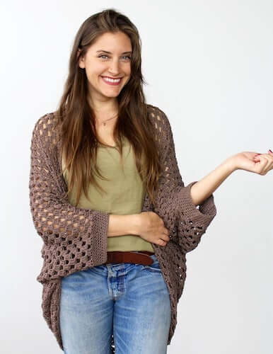 Movie Night Cocoon Cardigan Crochet Pattern by Two Of Wands Shop