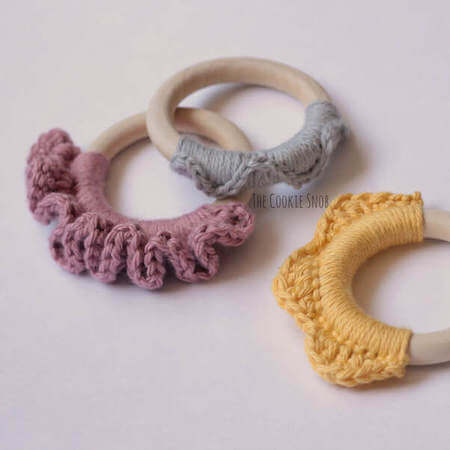 Ruffles And Ridges Teether Toys Crochet Pattern by The Cookie Snob
