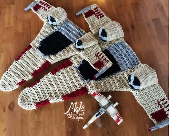 Spacefighter Blanket Crochet Pattern by MJ's Off The Hook Designs