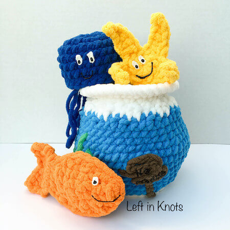 Stuff And Spill Fish Bowl Crochet Pattern by Left In Knots