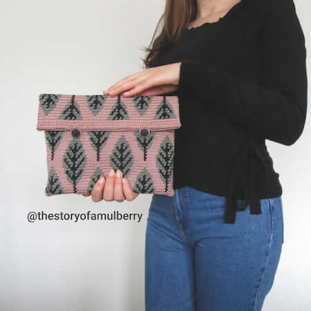 Tapestry Crochet Clutch Pattern by The Story Of A Mulberry