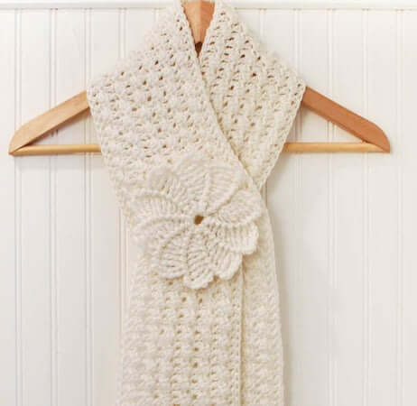 Textured Keyhole Scarf Crochet Pattern by Petals To Picots