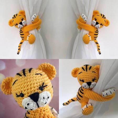 Tiger Curtain Tie Back Crochet Pattern by Cosy Patterns