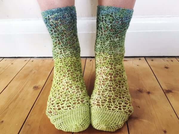 Trailing Lace Socks Crochet Pattern by Vicki Brown Designs