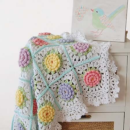 Victorian Flower Blanket Crochet Pattern by Dada's Place