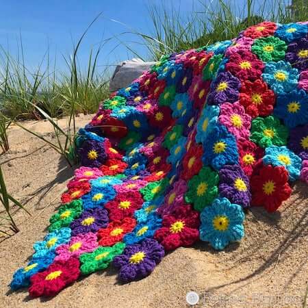 Wildflower Blanket Crochet Pattern by Felted Button