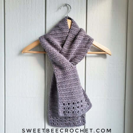 Winter Winds Keyhole Crochet Scarf Pattern by Sweet Bee Crochet Shop
