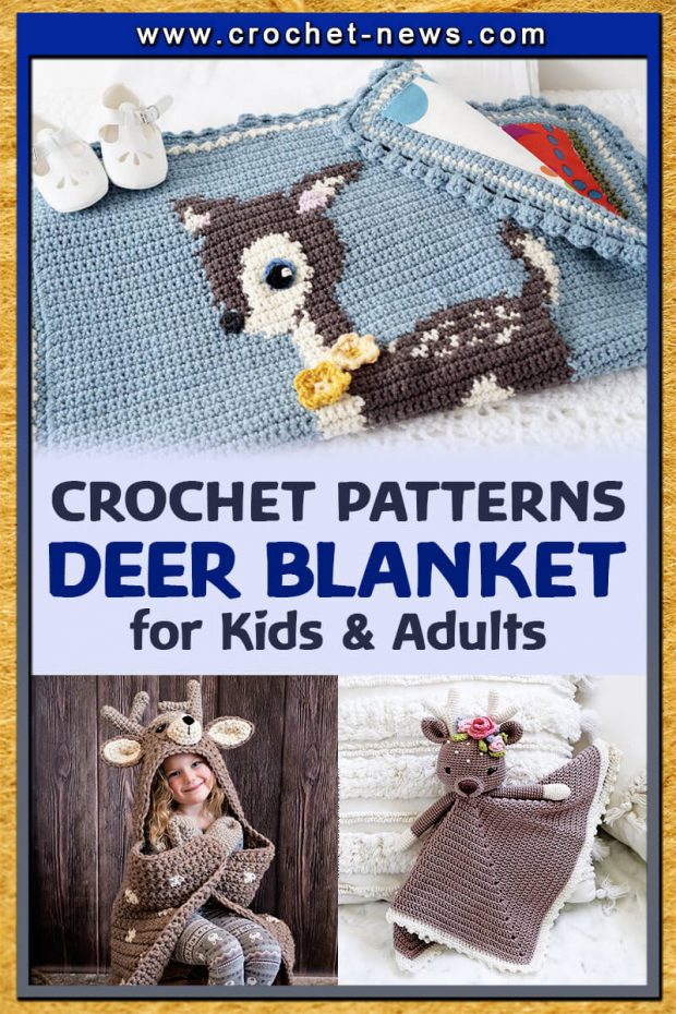 CROCHET DEER BLANKET PATTERN FOR KIDS AND ADULTS