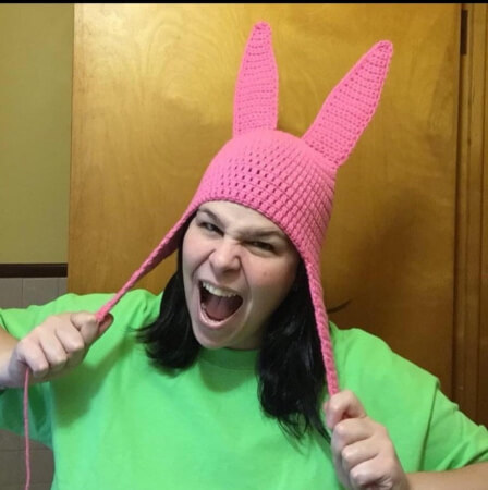 Bob's Burgers Louise Pink Rabbit Ears Beanie Adult Unisex