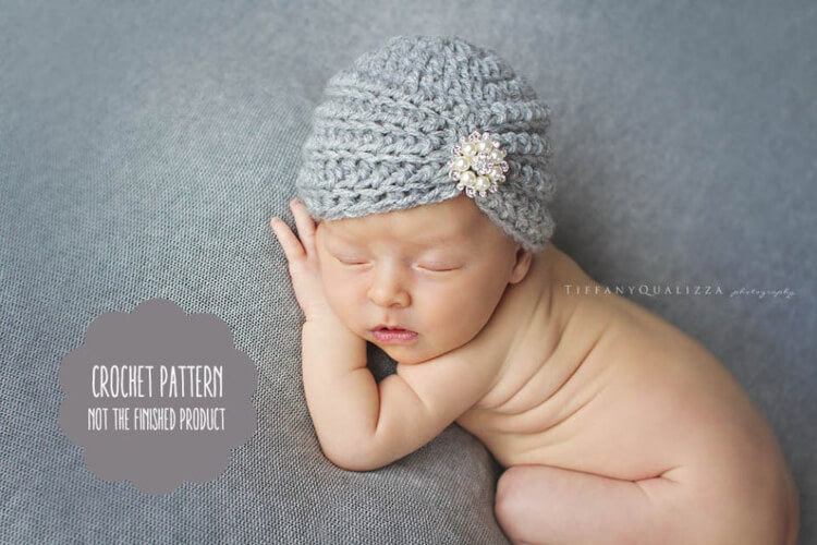 Newborn Crochet Turban Hat Pattern by HandmadeThisAndThat