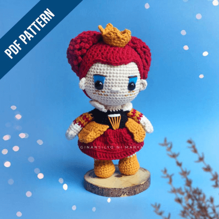 Red Queen of Hearts Alice in Wonderland Crochet Pattern by GinansilyoNiMarya