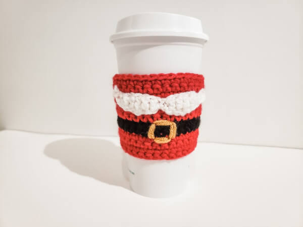 Santa Mustache Coffee Cozy Crochet Pattern by HCCrochets