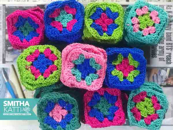 Basic Crochet Granny Square Pattern by Smiling Colors