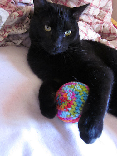 Big Ball Cat Toy Crochet Pattern by Melissa's Crochet Patterns