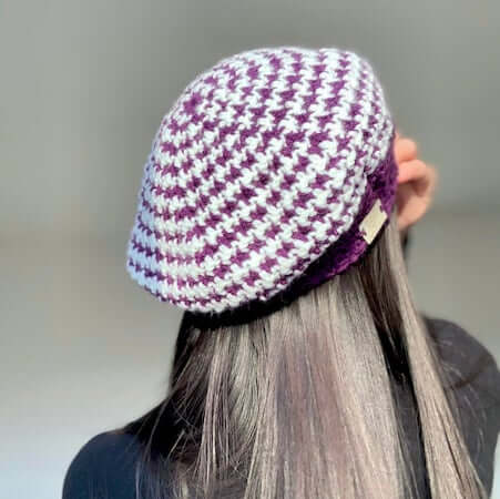 Classy Houndstooth Beret Crochet Pattern by My Dancing Hook
