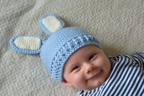 Crochet Baby Bunny Hat Pattern by Hanjan Crochet
