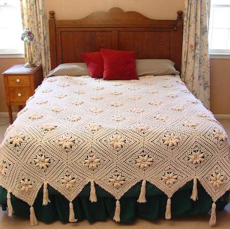 Crochet Curlicue Coverlet Pattern by Maggie's Crochet