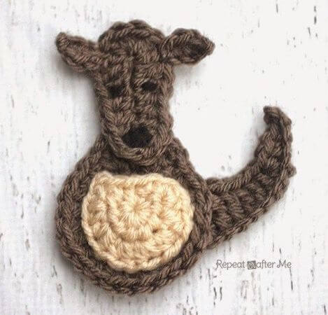 Crochet Kangaroo Applique Pattern by Repeat Crafter Me