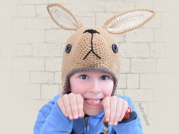 Crochet Kangaroo Hat Pattern by Ira Rott Patterns