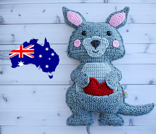 Kangaroo Crochet Pattern by 3am Grace Designs