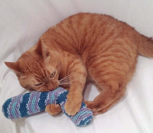 Kick Stick Cat Toy Crochet Pattern by Dapper Cat Designs