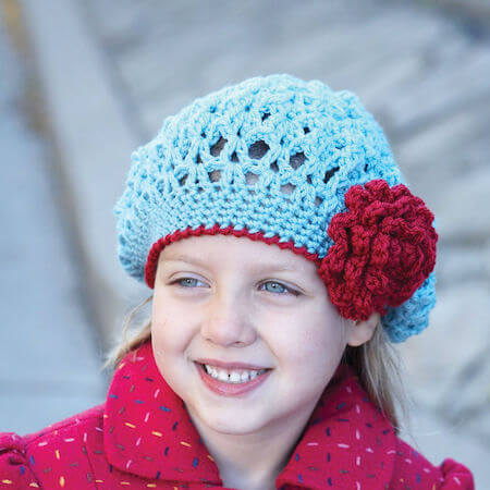 Lacy Beret Crochet Pattern by Yarnspirations