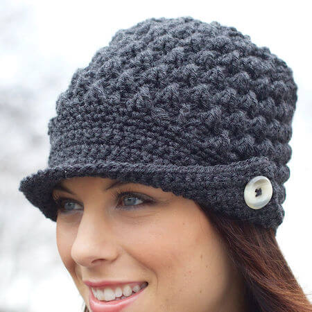 Peaked Cap Crochet Pattern by Yarnspirations