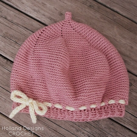 Pleated Beret Crochet Pattern by Lisa van Klaveren