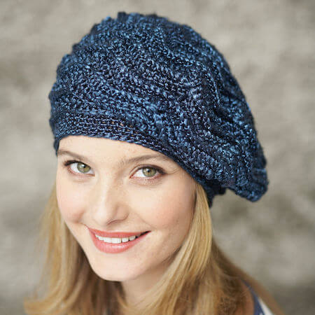 Wave Stitch Crochet Beret Pattern by Yarnspirations