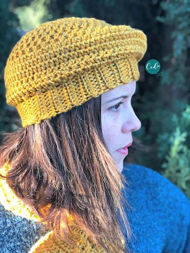 Women's Crochet Beret Pattern by Christa Co Design