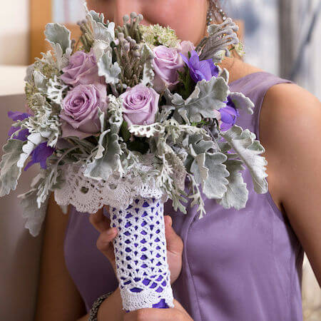Cozy Bridal Crochet Wedding Bouquet Pattern by Yarnspirations