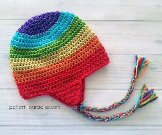 Crochet Rainbow Hat Pattern by The Pattern Paradise