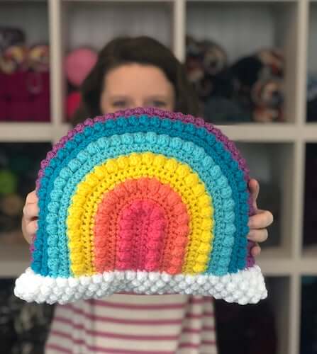 Crochet Rainbow Pillow Pattern by A Crafty Concept