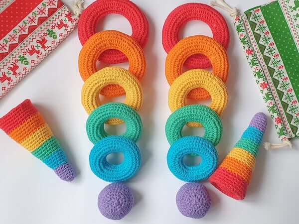 Crochet Rainbow Stacking Toy Pattern by Zoe Patterns