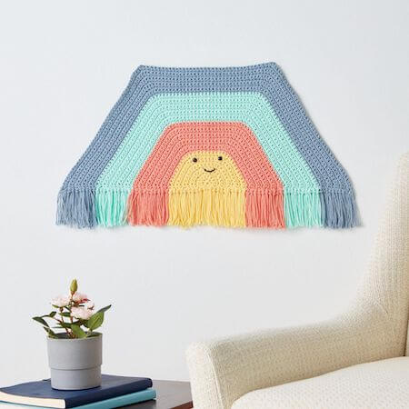 Crochet Rainbow Tunnel Wall Hanging Pattern by Yarnspirations