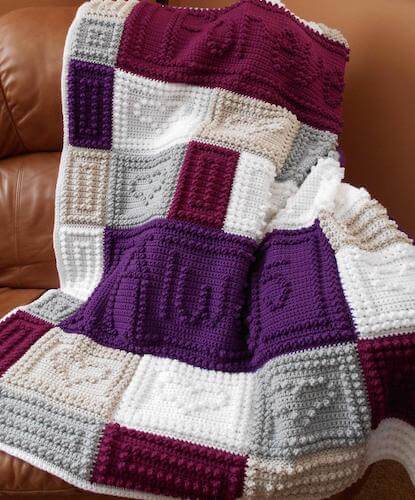 Crochet Wedding Blanket Pattern by Color And Shape Design