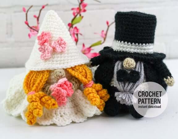 Crochet Wedding Gnomes Pattern by Winding Road Crochet