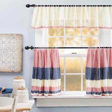 Farmhouse Cotton Curtains Crochet Pattern by Willow Yarns