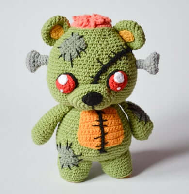 Frankie, The Zombie Teddy Bear Crochet Pattern by Krawka